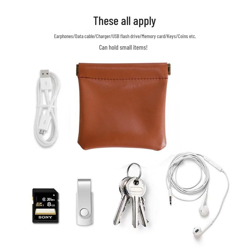 Soft Makeup & Travel Pouch: Mini PU Bag for Lipstick, Coins & Cables
