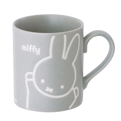 Kanesho Pottery Dick Bruna Miffy Made In 406136 (Kaneshotouki) "Miffy" Water-Repellent Mug, Approx. 260ml, Friend, Gray, Japan,