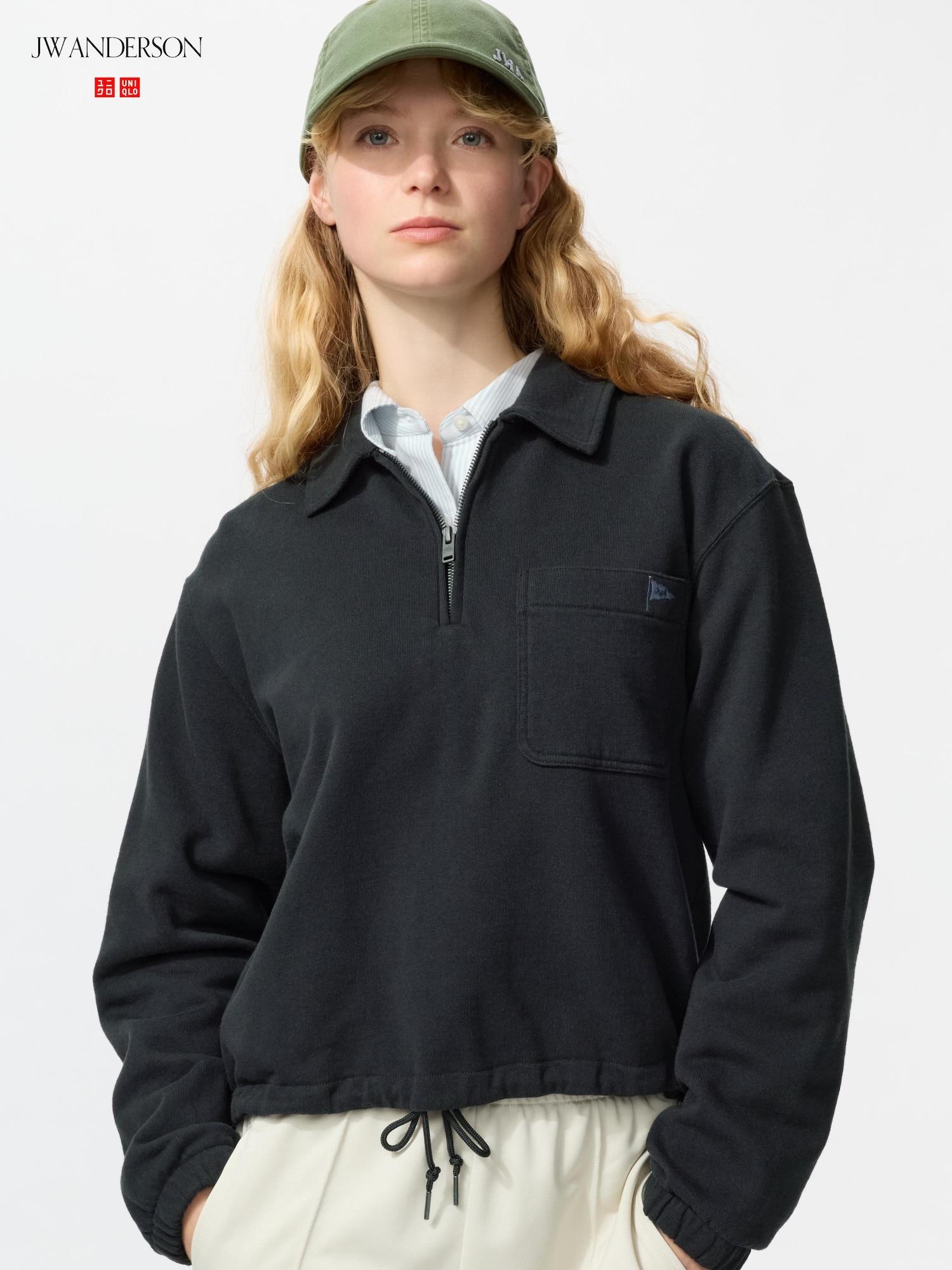 Футболка Uniqlo Japan Sweat с полумолнией 09 BLACK/XS