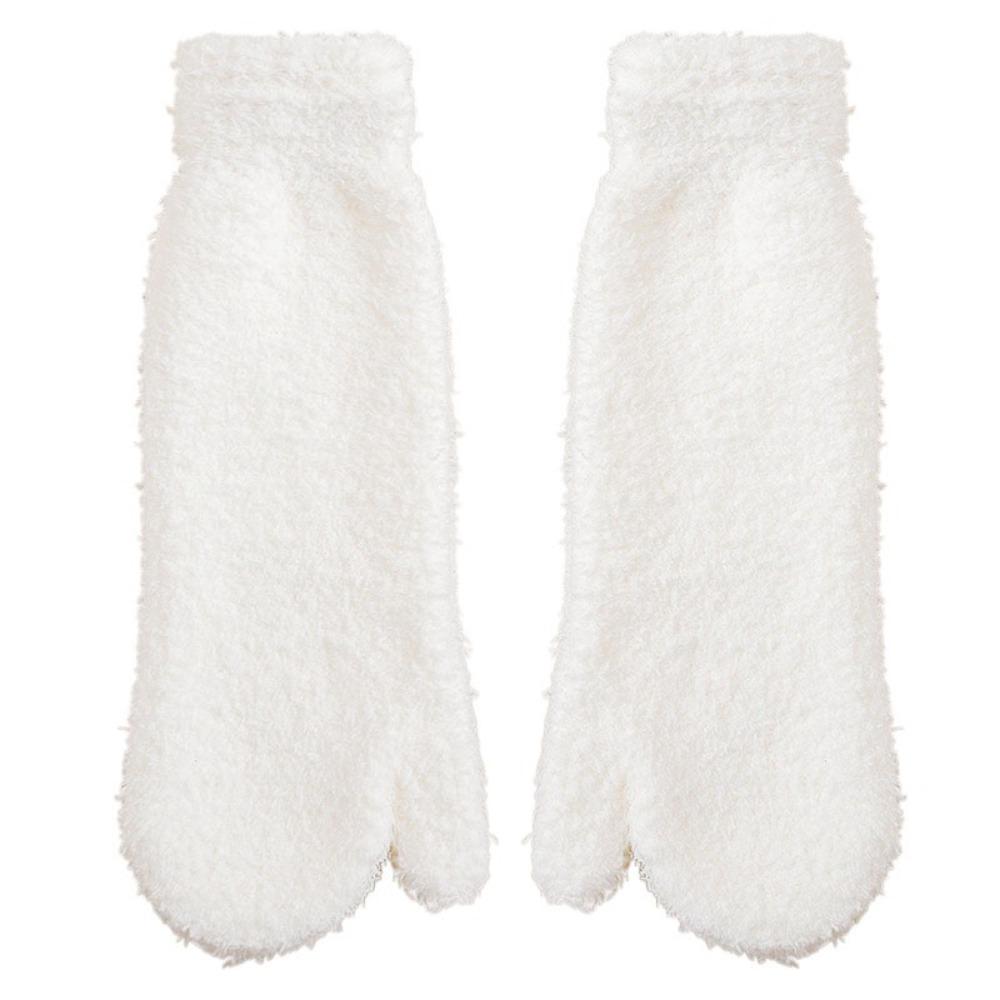 Thickened Warm Separate Toe Plush Socks Mid Tube Floor Socks Winter Two Toe Fleece Socks  Autumn