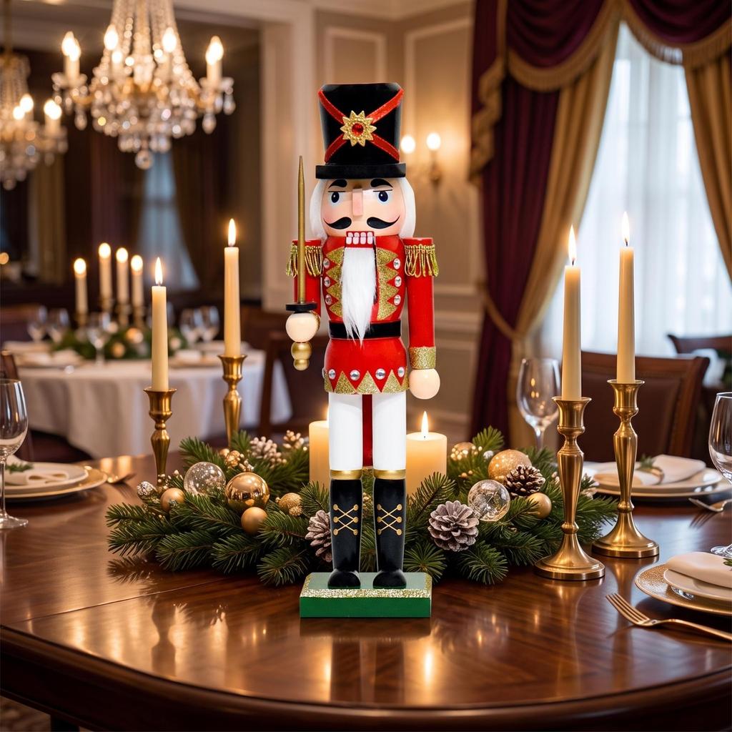 Nutcracker Figurine Freestanding Wooden Vivid for Mantel