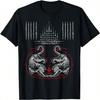 Camiseta Sak Yant Tatuaje Tailandés Tigres Gemelos 9Yord Muay Mágico Tailandia