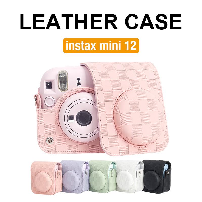 [Film Lab] Instax Mini 12 PU Leather Camera Case Soft Protective Case with Strap CAA45
