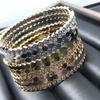 High-End Wave Honeycomb Diamond Bracelet - Luxurious CNC Carved Stackable Bangle.
