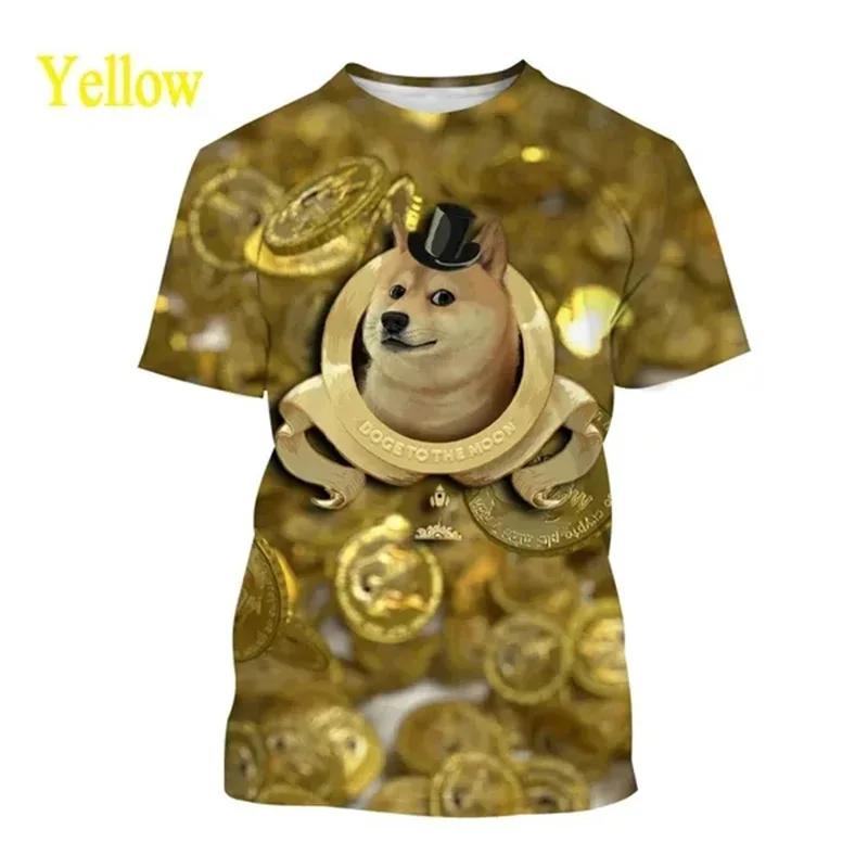 

Astronaut Doge Dogecoin Graphic Printed T-Shirt Men Clothing Fashion Meme Cheems Casual 3D Printing Tee Tops 6XL
