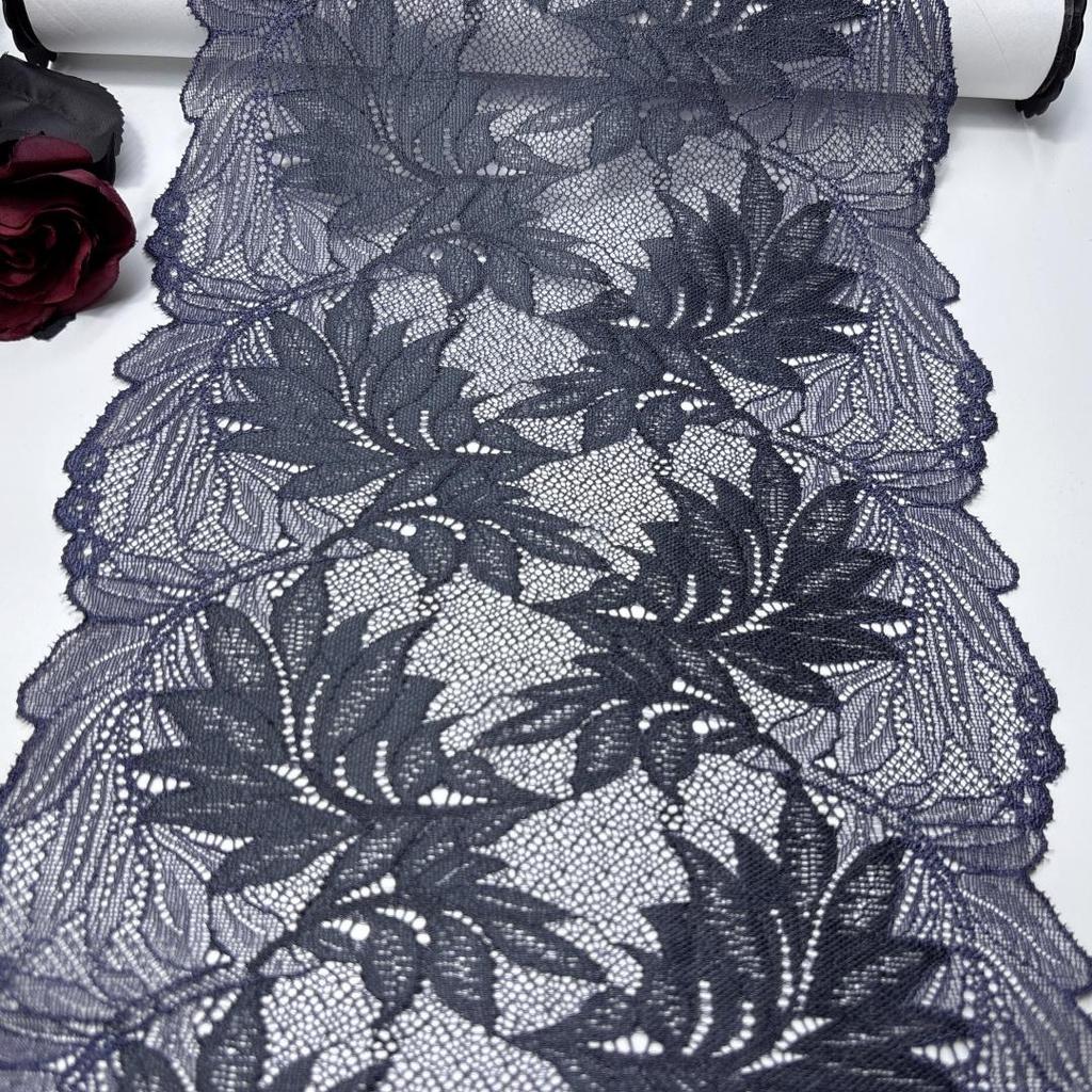 23cm Wide Spandex Lace Fabric, Mutilcolor stretch Sewing Lace Trim for Lingerie, Bra, Underwear, Dress, Garment, Home Decor, Crafting (23cm Wide)
