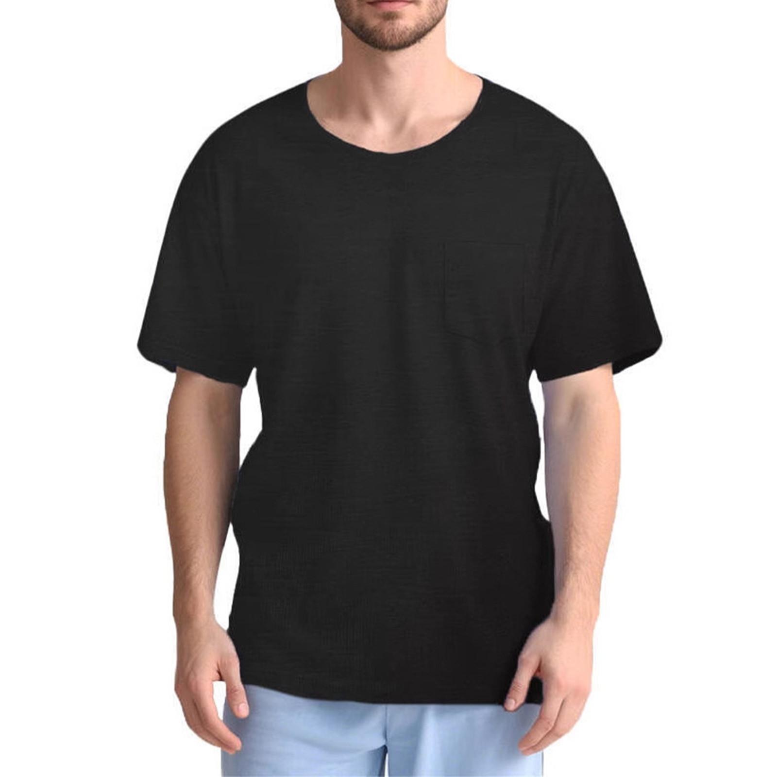 

Men S Shoulder Recovery Shirt With Side Button Short Sleeved Top XXL чорний