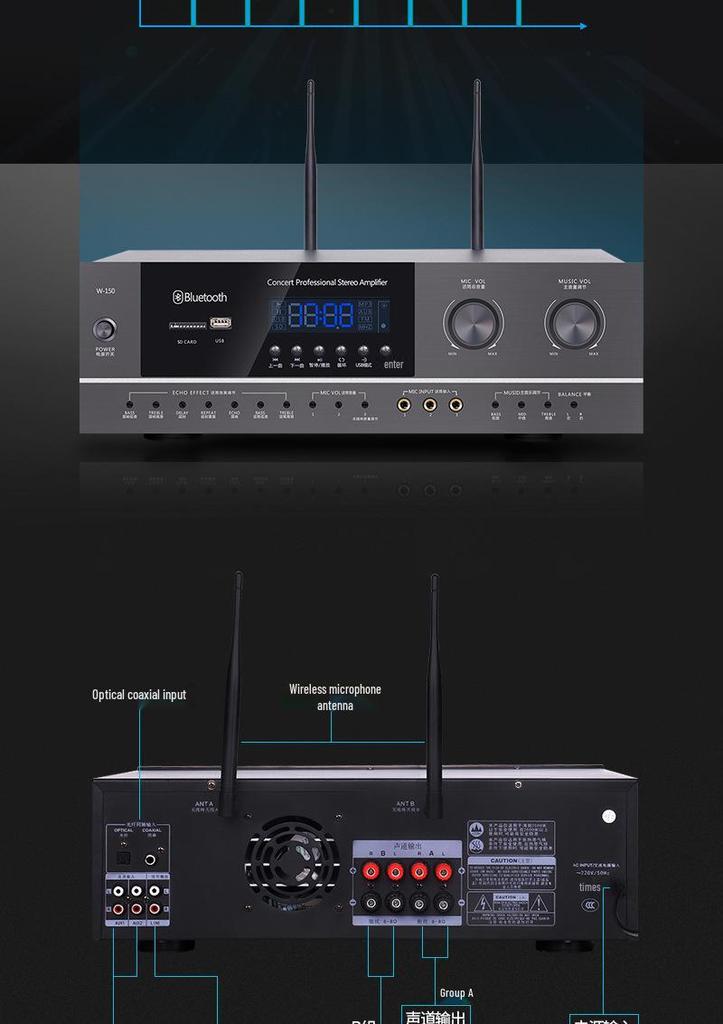 Xianke Pro Audio System for Conference Rooms, Classrooms, Dance Rooms, Home KTV, and Bars