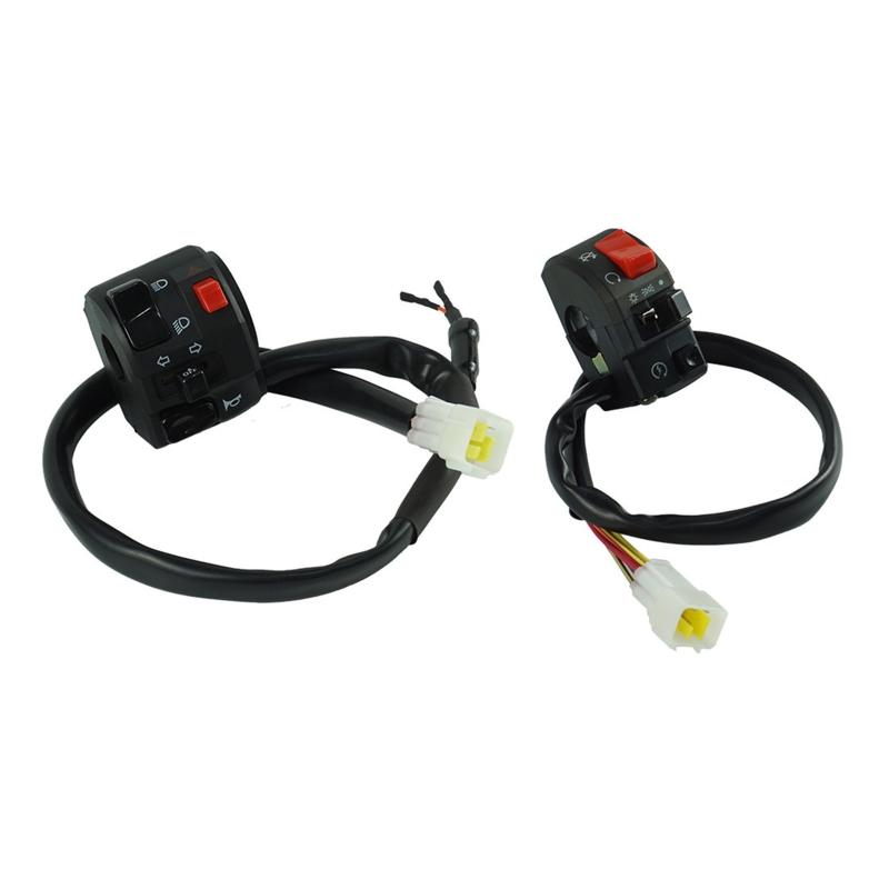 

2x Motorcycle Switches Horn Button Turn Signal Electric Fog Lamp Light Start Handlebar Controller Switch for 300cc 600cc