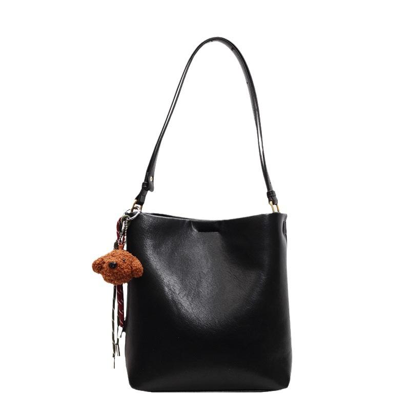 Ins Trendy Women's Bag 2025 Winter New Korean Bucket Bag Simple Large-capacity Tote Bag