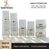 Conjunto de Skincare de Luxo: Potes de Creme com Tampa Listrada, Potes de Tamanho Viagem, Máscara de Dormir 100g, Frascos de Óleo Essencial 20ml, Materiais de Embalagem