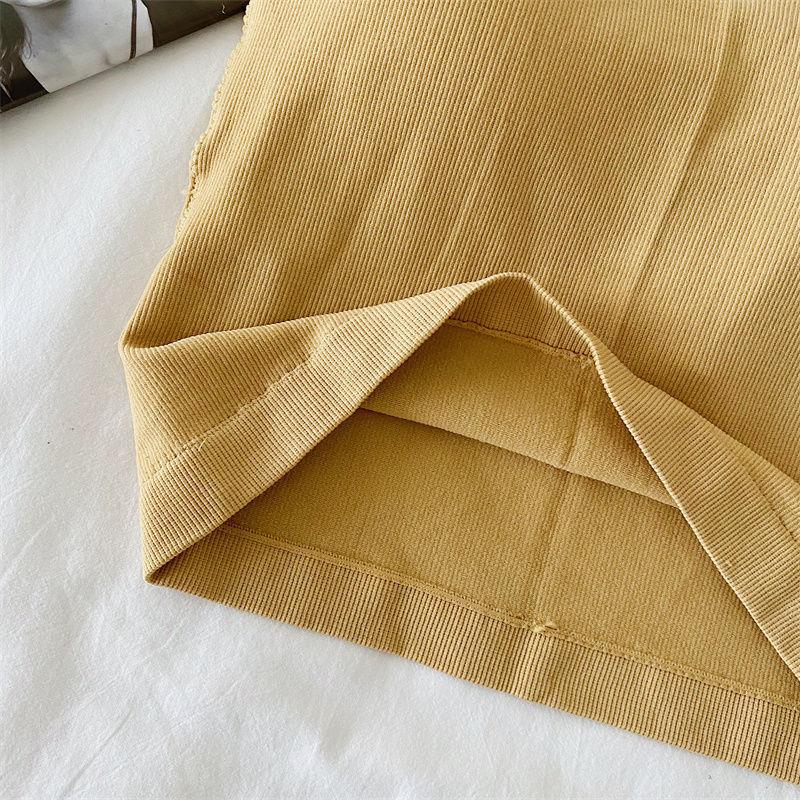 V-neck Suspender Top Women's Chest Pad Solid Color with Short Sleeveless Halter Sexy Tank Top