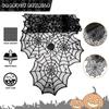 1pc Halloween Decoration Table Runner,Spider Web Black Lace Table Runner for Kitchen Dinner Table,Halloween Decoration Indoor