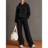 2026 Herbst Winter Damen Freizeit Kapuzenpullover Weite Hosen Set Locker Sportbekleidung