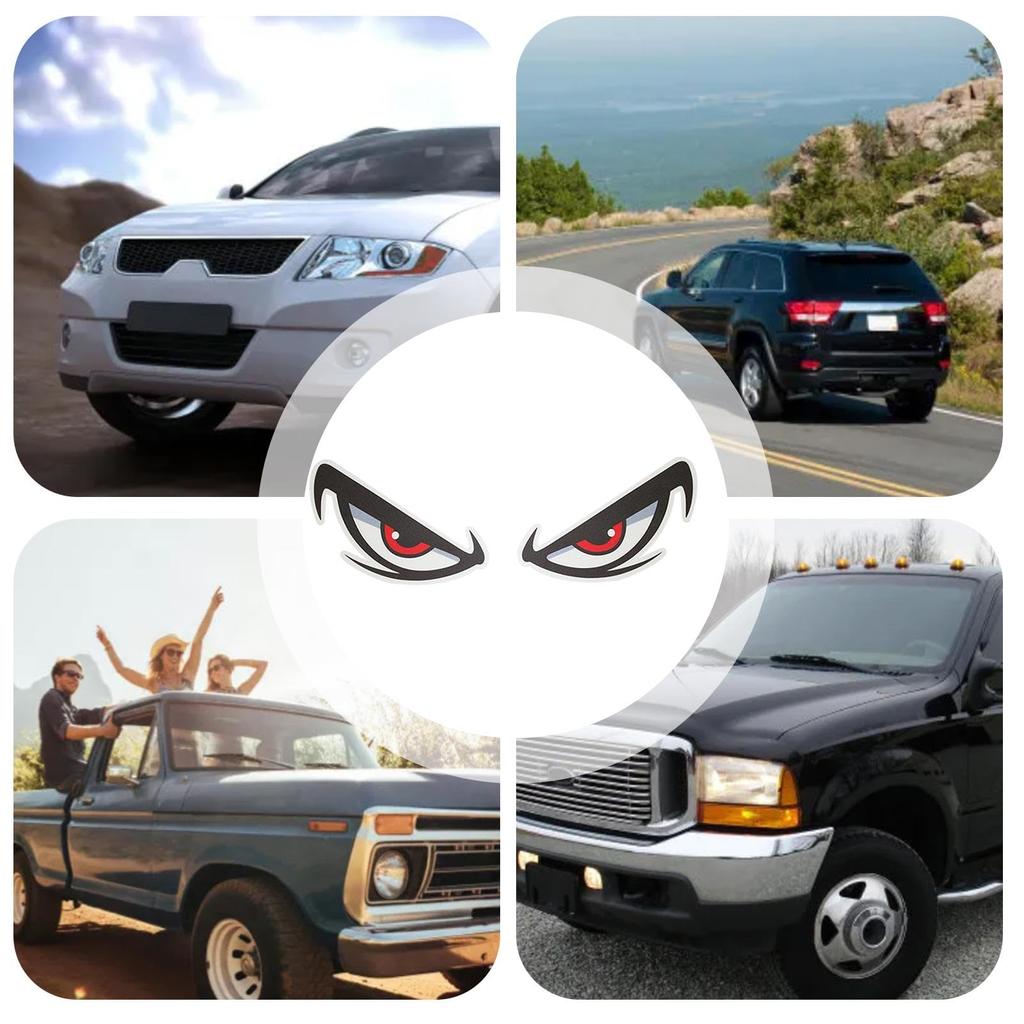 Reflective Eyes Stickers for Cars | 3D Stereo Eye Decal Stickers, Car Reflective Stickers,