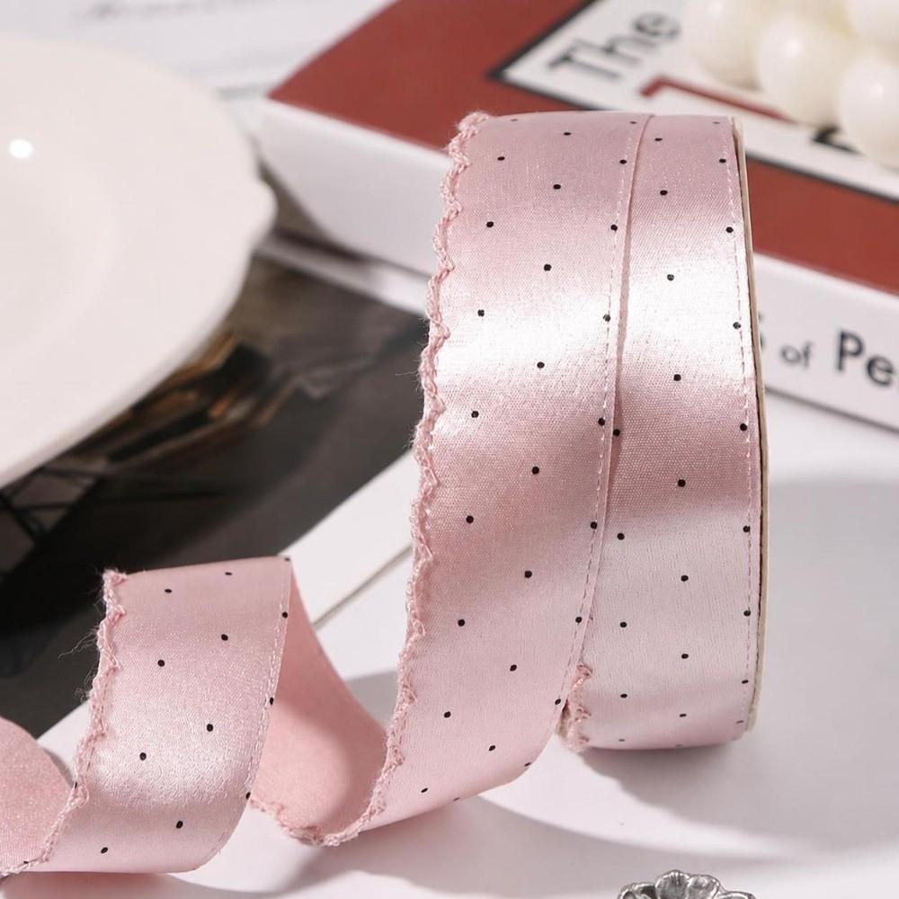 DIY Bow Satin Fabric Ribbons Gift Box Bouquet Tape Ribbons Hair Accessories Dot Lace Ribbon Gift