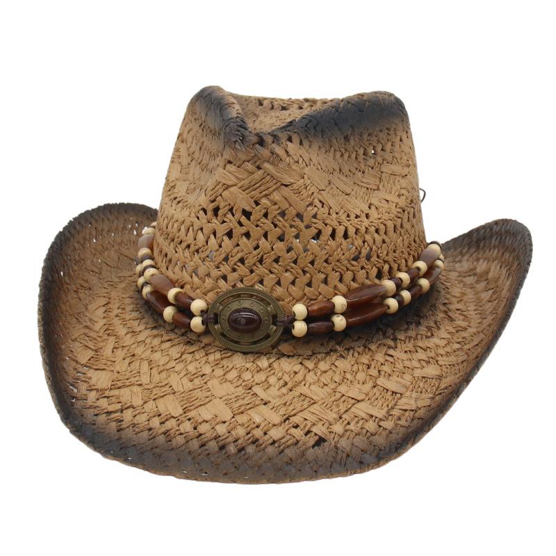 Men And Women Western Cowboy Straw Hat Outdoor Travel Beach Sun Hat Sun Hat