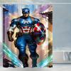 Marvel 1pc Printed Shower Curtain with Captain America Shield Design, Durable, Perfect for Cozy Home Bathrooms or Guest Bathro