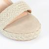 Women's Beige Espadrille Wedge Sandals - Ankle Buckle, Open Toe, Thick Sole, Strappy Summer Fashion Heels
