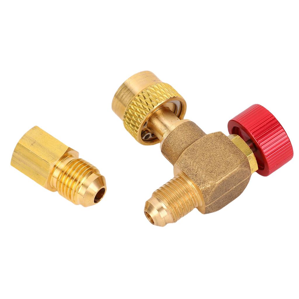 Cooling Fluid Charging Valve 90 Degree Brass Alloy HVAC Control Valve for R22 R32 R410