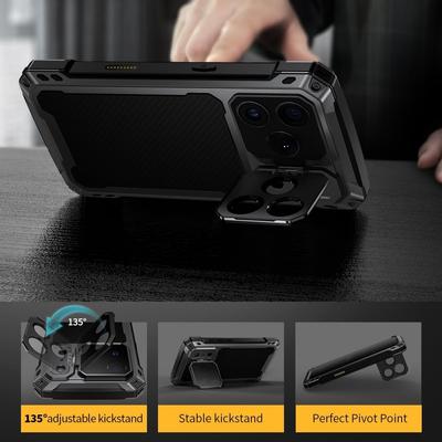 Kamera-Ständer Metall Magnetische Hülle für iPhone 17 Air 16 15 14 Pro Max 16 Plus MagSafe Glasbildschirm Robuste Stoßfeste Abdeckung