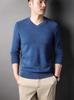 Men's High-End All-Wool Round Neck Sweater - Pure Color Knitwear for Autumn and Winter