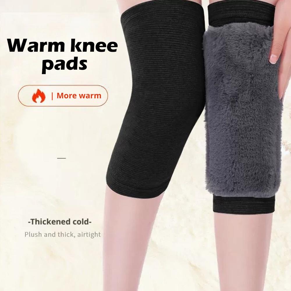1 Pair Winter Warm Knee Pads Thickened Winter Rabbit Fur Warm Knee Protector Anti Cold Fleece Knee Protector