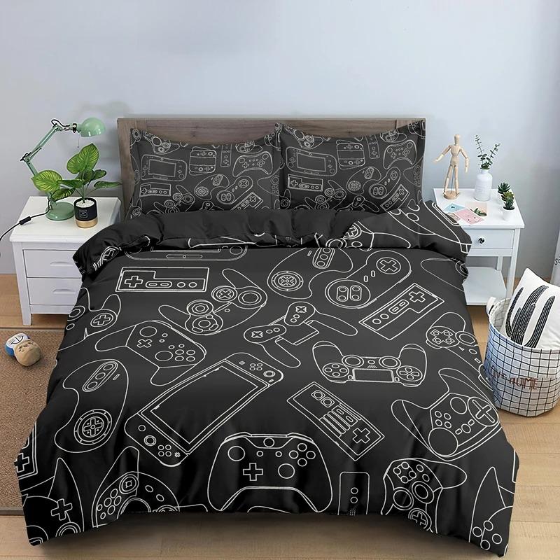 

Постельное белье для геймеров для мальчиков Мультяшная игра Роскошный пододеяльник Кинг Квин Двуспальный Чехол для одеяла Игровой 2/3 предмета Полиэстеровый чехол для одеяла EU single(135x200cm)