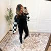 Autumn and Winter New Pullover Crew Neck Sweater Women's European and American Fashion Trends Multi-color Printing Long-sleeved Contrasting Sweater