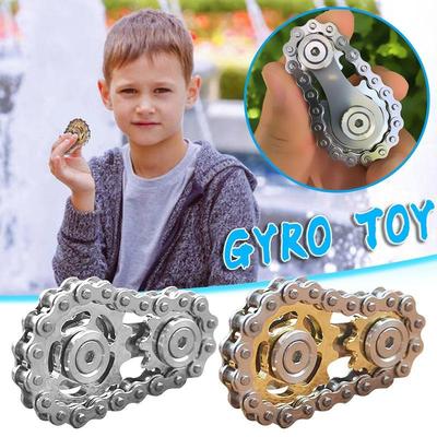 Parmak Ucu Oyuncakları jiro Dişli Volan Parmak Ucu Fidget Spinner Metal Oyuncak Dişli Zincir Yol Bisikleti Spinner Çocuklar için Noel Hediyeleri