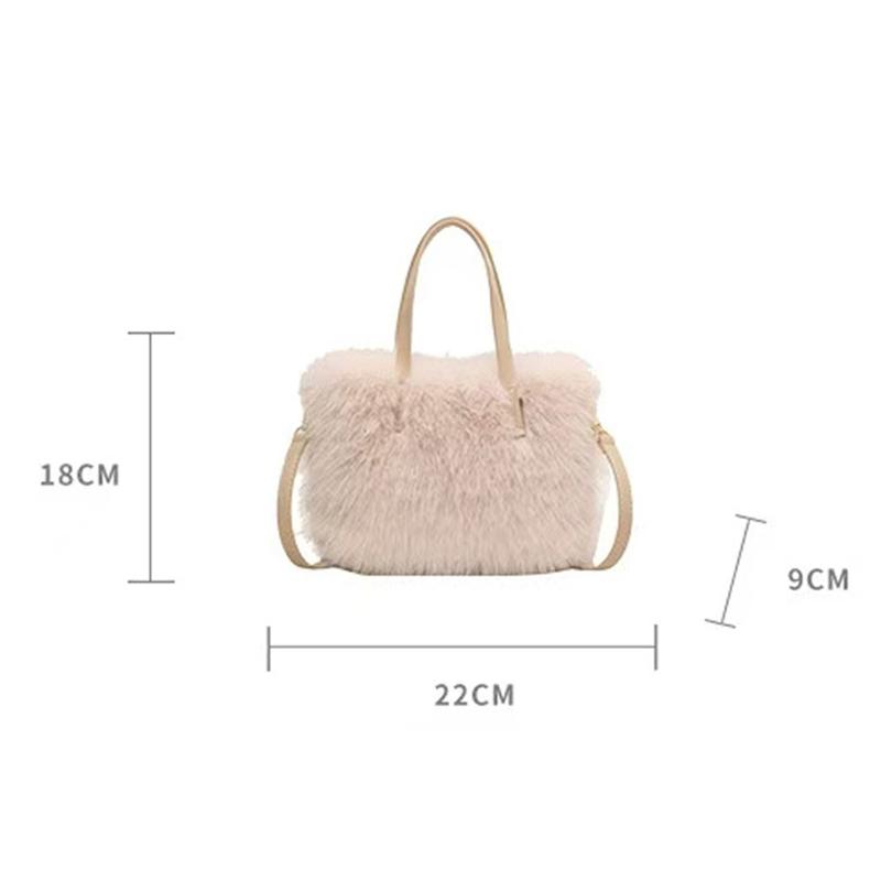 Autumn and Winter New Furry Bag Fur Crossbody Shoulder Strap Plush Bag Versatile Large Capacity Handbag for Women