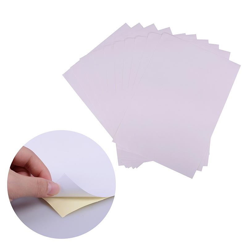 

10Sheets A4 Matt Printable White Self Adhesive Sticker Paper Iink For Office