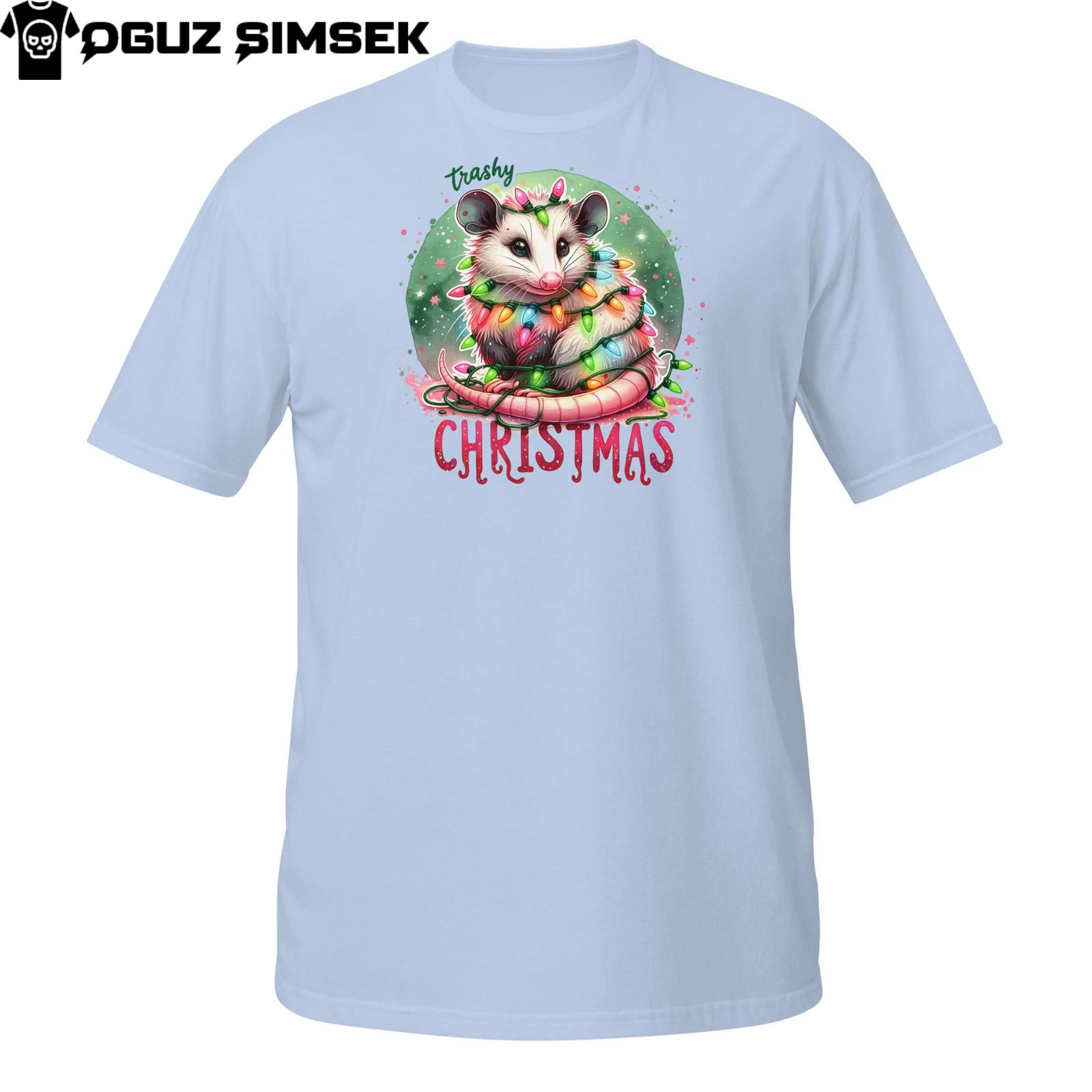 Trashy Christmas Opossum T-Shirt Mens Womens Tees Top | Funny Holiday Animal Tee Gift Idea 3XL