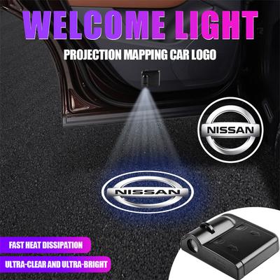 Lfcsw2 Wireless Car Door Projector LED Shadow Lights Welcome Light Auto Accessories For Nismo GTR Almera Xterra Qashqai Sentra