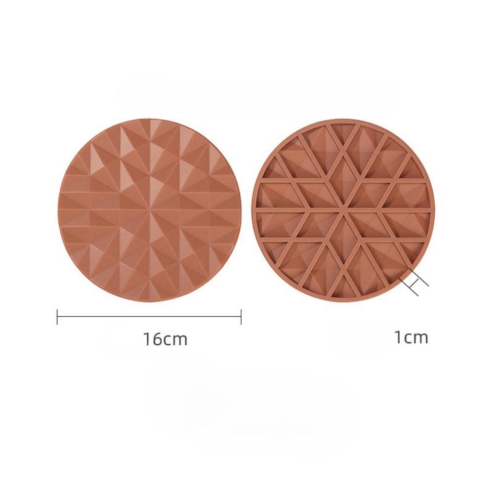 

Thicken 3D Round Heat Resistant Silicone Mat Non-slip Heat-proof Table Placemat Diamond Pattern Pot Pad Kitchen Accessories 16x1cm&Round