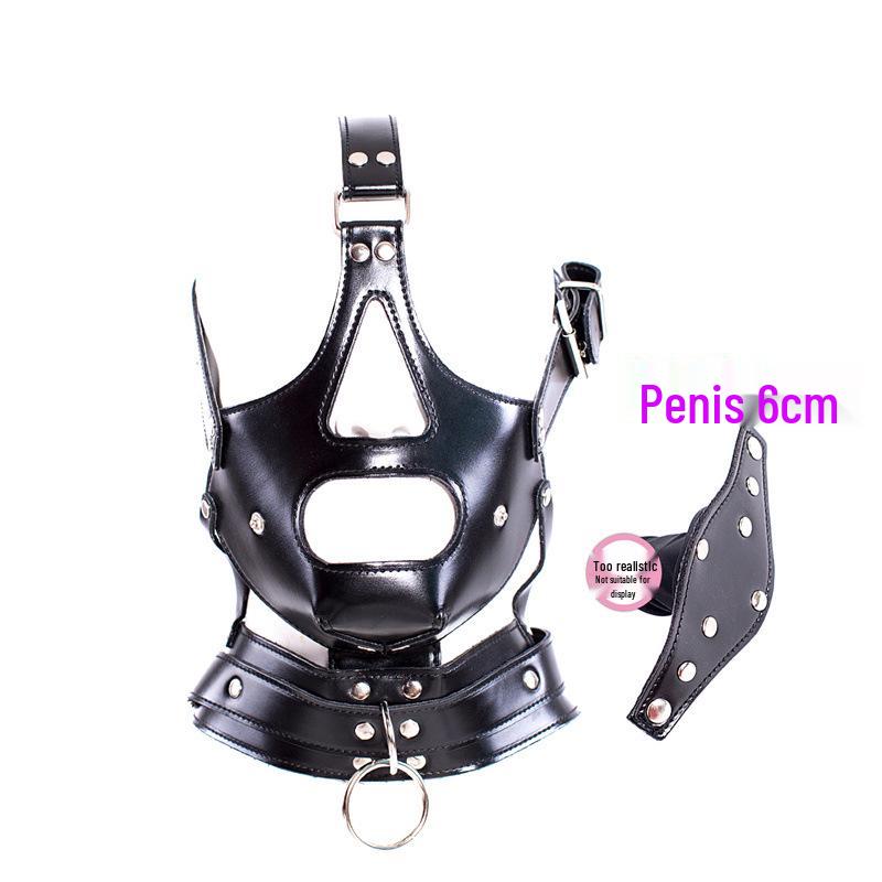Dospělý dildo ústní roubík postroj maska choker - Erotický punk BDSM otrok výcvik