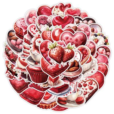 50 Valentinstag Kuchen Graffiti Aufkleber Handy Stiftebox Gepäck Dekorations Aufkleber Wasserdicht Kreative Kinder Aufkleber