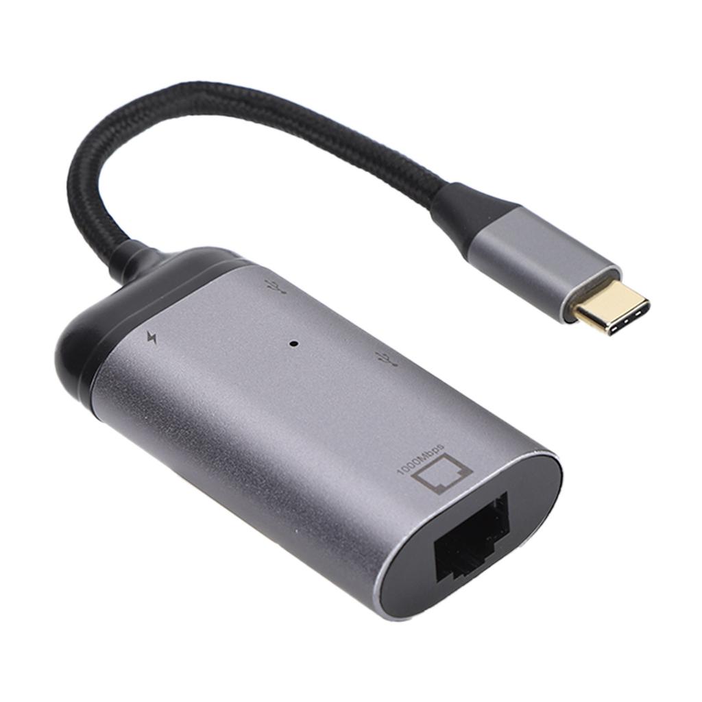 Multi Functional 3in1 Type C Adapter Type C Male to RJ45 PD USB A Female Adapter