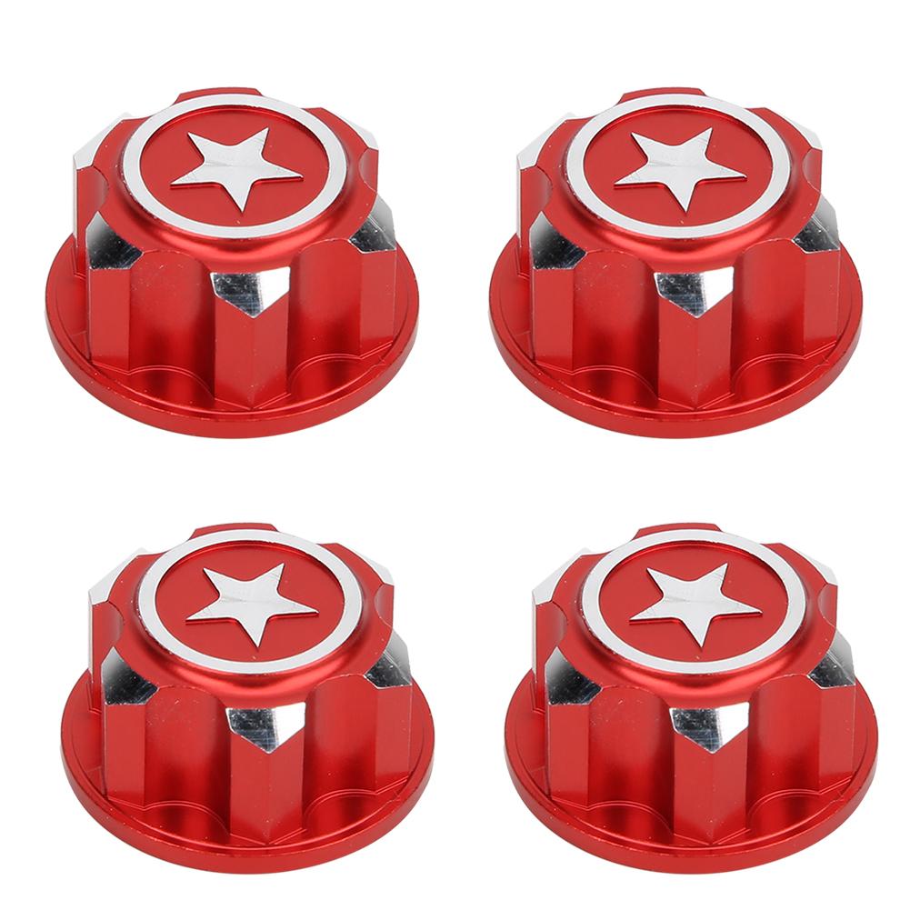 4 Stück Aluminiumlegierung Metall 17mm Sechskant Radmitnehmer Muttern Set Passend für X MAXX Summit RC Auto(rot )