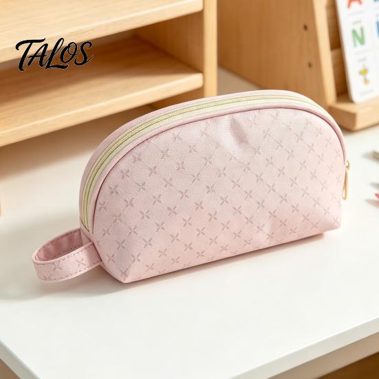 Stationery Organizer for Desk Shell Shape Pencil Pouch, Large Capacity Durable Polyester Fiber Storage Back to School Supplies Case, Smooth Zipper Bag