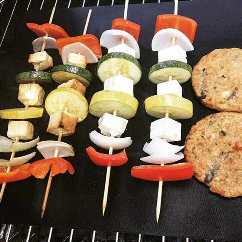 BBQ Mats 3pcs Grill Mats Non-Stick Oven Liners Baking Mat Fiberglass Grilling Baking Mat Easily Cleaned Kitchen BBQ Tool
