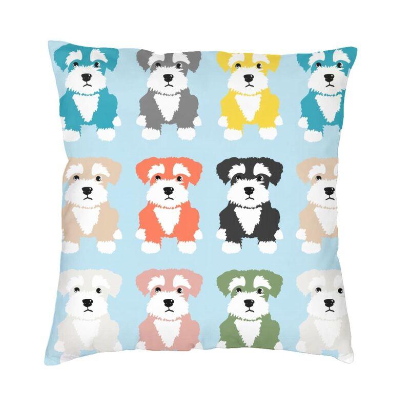 Rainbow Of Miniature Schnauzers Pillow Case 45x45cm Bedroom Decoration Modern Pet Dog Lover Outdoor Cushions Square Pillowcase 30x30cm