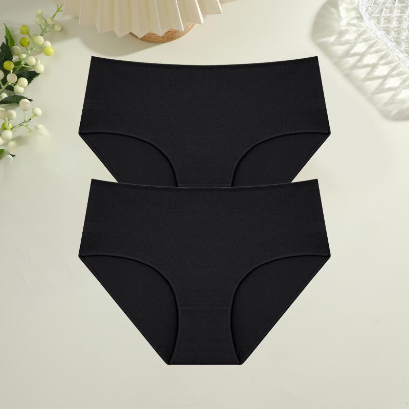 

FINETOO 2 шт./комплект хлопковые трусики с высокой талией большого размера однотонное нижнее белье женские удобные трусы эластичное нижнее белье S-XXL нижнее белье XXL&2pcs