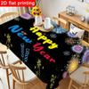 1pc Colorful Fireworks New Year Tablecloth - Festive Black Rectangular with Vibrant Fireworks Design, Reusable & Easy To Clean for Holiday Decorations