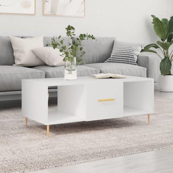 VidaXL Table basse blanc 102x50x40 cm bois d'ingénierie 829284