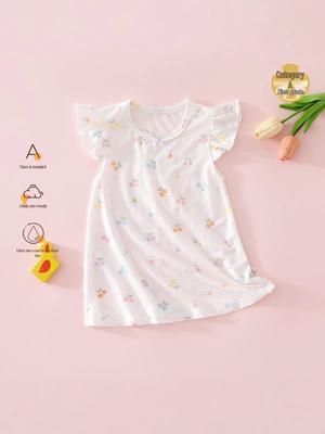 Infant Girls' Flutter Sleeve Summer Nightgown Pajamas