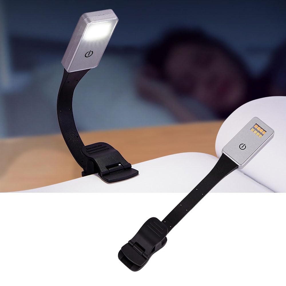 

SEKIDAR Clip-on Reading Light, Mini Clip-on Light for Reading in Bed, 3 Color Adjustable, Stepless Dimming, Eye Protection, Eye-Friendly LED Light,