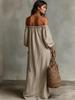 2026 Summer Elegant One-Shoulder Stripe Casual Dress