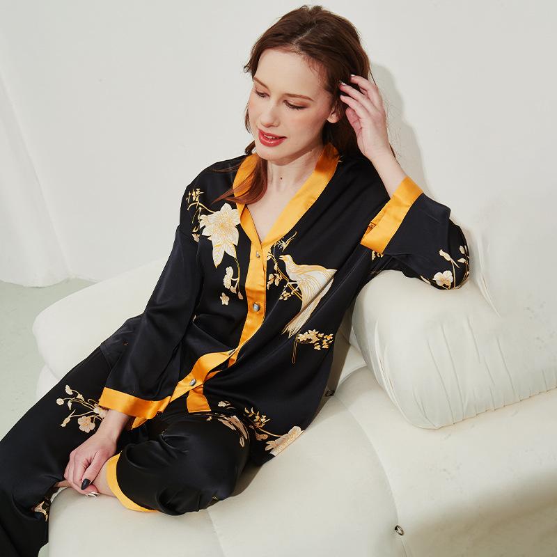 

Европейская и американская женская мода для отдыха, свободный домашний пижамный костюм из ледяного шелка