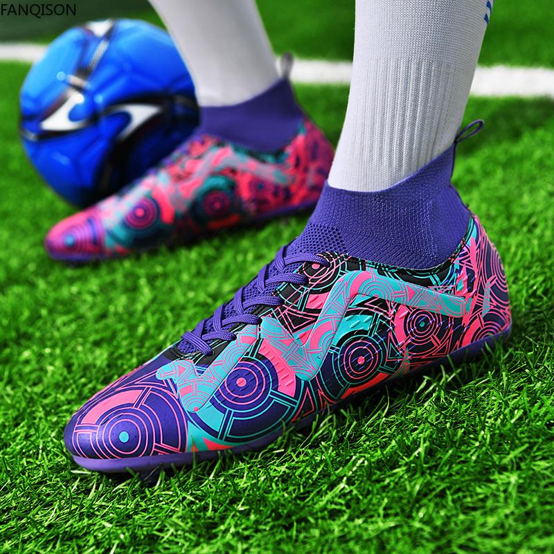 Unisex Football Shoes Long-nails Graffiti Training Artificial Captain Outdoor Sports Training Boys Football Shoes for Kids